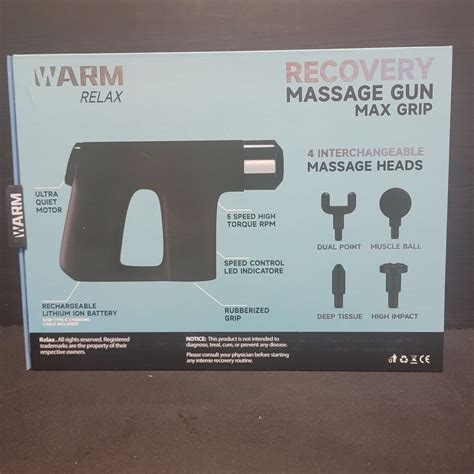 Warm relax recovery massage gun max grip - Find many great new & used options and get the best deals for Warm Relax - recovery massage gun, Max Grip at the best online prices at eBay! Free shipping for many products!